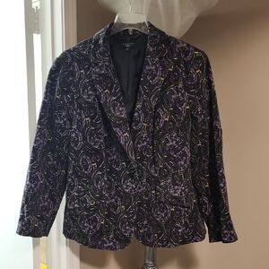 Talbots Purple and Black Paisley Jacket